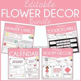 Editable Flowers Calendar, Decor, & Organization
