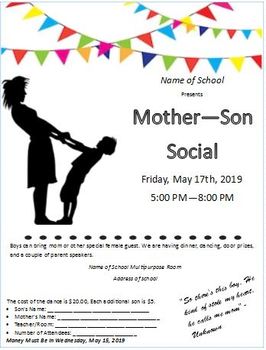 Preview of Editable Flyer for Mother Son Social