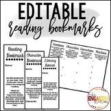 Editable Foldable Reading Bookmarks