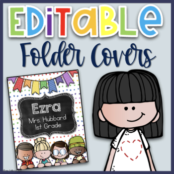 Preview of Editable Folder Covers | Editable Take Home Folder Covers |Primary Colors Folder