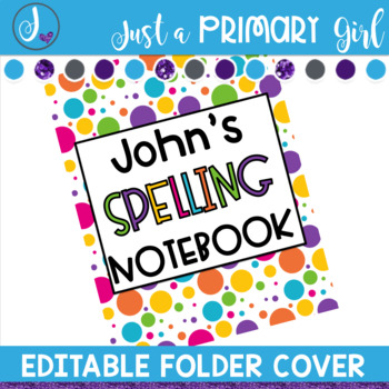 Preview of Editable Folder Covers - polka dot