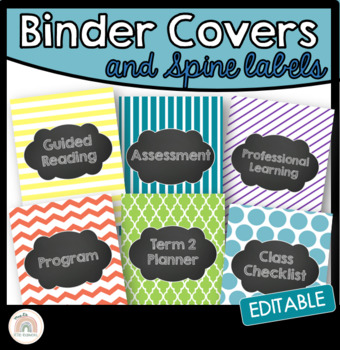 Preview of Editable Teacher Cover Pages and Spines : Assessment, Checklists and Planning