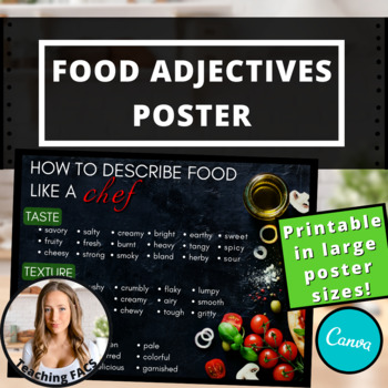 Preview of Editable Food Adjectives Poster [FACS, FCS]