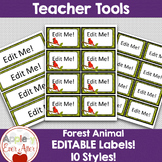 Editable Forest Animal Theme Lables!!