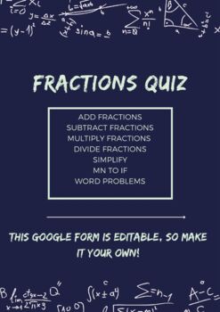 Preview of Editable Fractions Test-All fractional operations