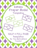 Editable Frayer Model Template/Puzzles