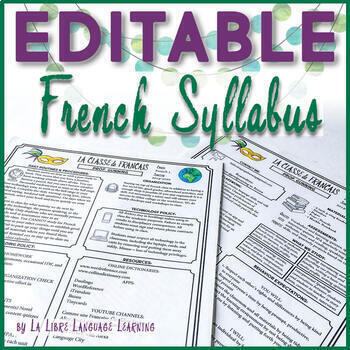 Preview of Editable French Syllabus Infographic Style
