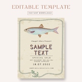 Editable Fry fish theme flyer