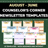 Editable Full Year Counselor's Corner Newsletter Templates  