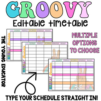 Preview of Editable 'GROOVY' Teacher Timetable Template