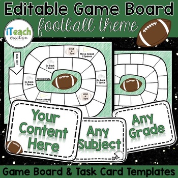 Editable Game Board Create Your Own Game Board Football Theme Tpt