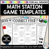 Editable Game Board Templates | Activities for Math Stations