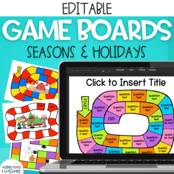 Preview of Editable Game Boards | Any Grade Any Content 24 DIY Game Boards