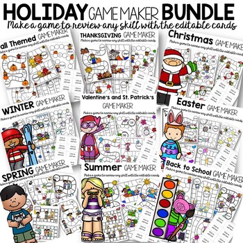 Preview of End of Year - Editable - Customize these Math and Reading Games Year Round