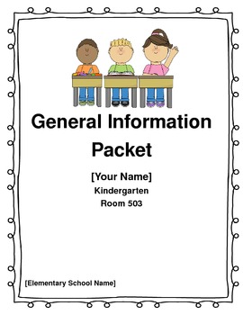 Preview of Editable General Information Packet Parent Letter for Kindergarten