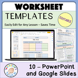 Editable General Worksheet Templates - Classroom and Comme