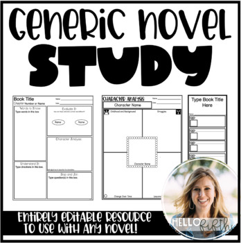 Preview of Editable Generic Novel Study Resources for Any Novel
