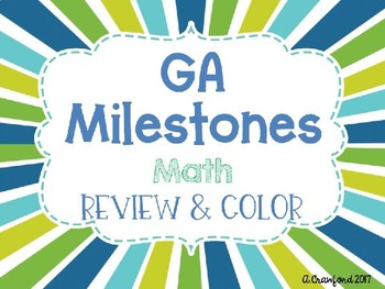 Preview of Editable Georgia Milestones Math Review & Color