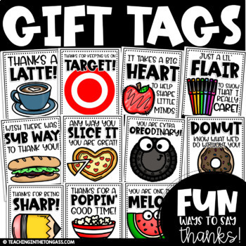 Preview of Editable Gift Tags Cards Teacher Appreciation Week Day Staff