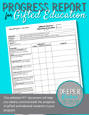 Editable Gifted Education Progress Report