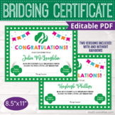 Editable Girl Scout Bridging Certificate for All Levels, P