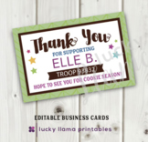 Editable Girl Scout Fall Product and Cookie Thank You card