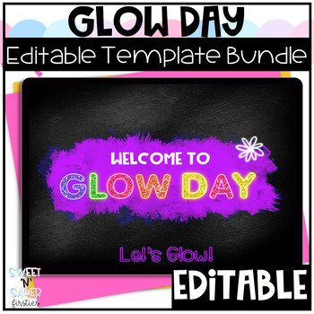 Preview of Editable Activity Templates Glow Day Room Transformation Theme Day