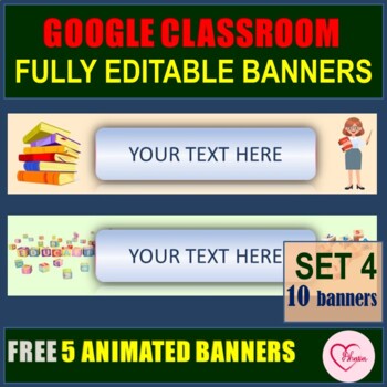 Preview of Editable Google Classroom Banner | Google Classroom Banner