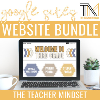 Preview of Google Sites Template | Classroom Website | Canva | Neutral Theme