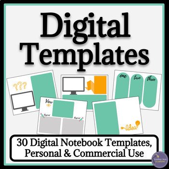 Preview of Editable Google Slides Digital Notebook Templates for Teachers