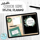 Editable Google Slides Digital Planner - Greenery Theme