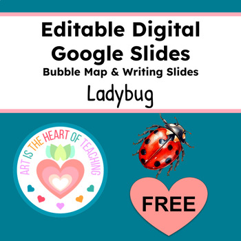 Preview of Editable Google Slides- Ladybug Bubble map & writing templates FREE