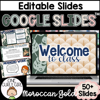Preview of Editable Google Slides Template | Digital Resources Powerpoint | Morocaan Theme