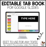 Editable Google Slides Template Tab Book | Distance Learni
