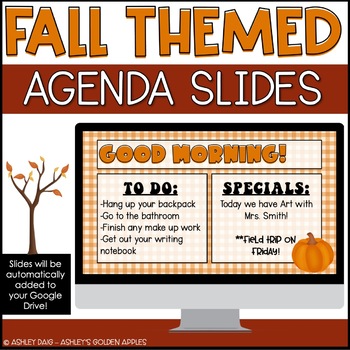 Editable Google Slides Templates Fall and Thanksgiving - Daily Agenda ...