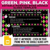 Editable Google Slides Templates | Green Pink Black