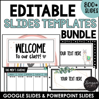 Preview of Editable Google Slides Templates with Timers and Powerpoint Slides Bundle