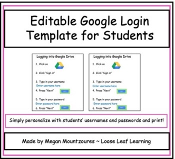 Preview of Editable Google Suite Login Template
