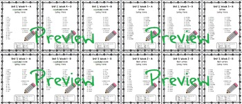 Preview of Editable - Grade 4 Wonders Spelling Lists