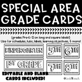 Editable Grade Level Special Area Schedule Cards - Labels 