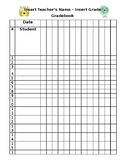 Editable Grade Sheet Book Happy Planner Template Kawaii Pr