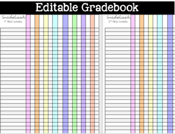 Preview of Editable Gradebook