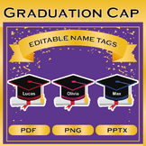 Editable Graduation Caps & Name Tag Printables(Easy to Edi