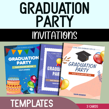 Preview of Editable Graduation Party Invitations Templates - End of the Year Celebration