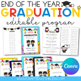 Editable Graduation Program [Pre-k, Preschool, Kinder] End