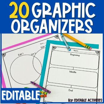 Preview of Editable Graphic Organizers- Edit all Titles and Headings {20 Pages!}