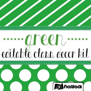 Preview of Editable Green Class Decor Kit