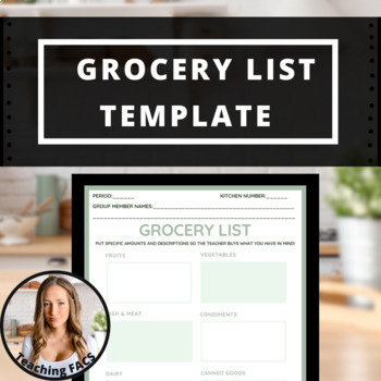 Preview of Editable Grocery List Template