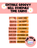 Editable Groovy Bell Schedule Time Cards