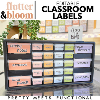 Editable Groovy Retro Label Bundle - Rolling Cart - Toolbox - Classroom ...